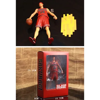 28 cm BOX Slam Dunk Shohoku Sakuragi Hanamichi Č. 10 PVC Akčné Figúrky Basketbal Zberateľstvo Darček