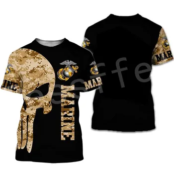 Tessffel Amerike Morských Camo Lebky Vojaka Armády NewFashion Bežné 3DPrint Unisex Lete Funny T-Shirt Krátkym Rukávom Muži/Ženy B-4