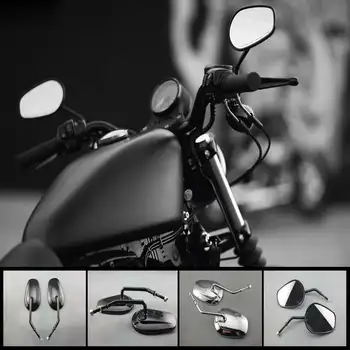 2x Motocykle Spätné Zrkadlo 8mm Univerzálny Zozadu Bočné zrkadlá Čierny Hodí Pre Harley Davidson pre Sportster Turné XL 883