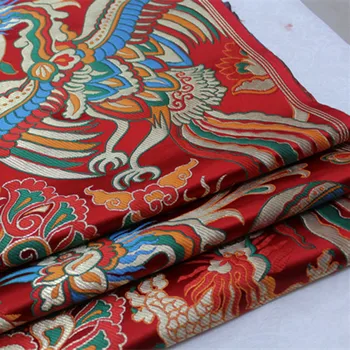 CF568 Dragon a Phoenix Žakárové Hodváb Brocade Textílie Čínsky Cheongsam Sušenie Textílie Čínske Svadobné Šaty Textílie Hodvábne Tkaniny