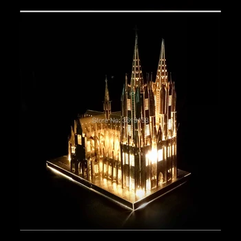 Kovové 3D Puzzle DIY Montáž Modelov Budov Auta ruskej Cirkvi,Cologne Cathedral,St. Peters Bazilika,Žehlička Laserom Rezané Skladačka Hračky