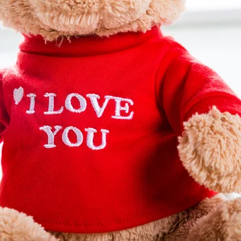 Správa Medveď Vypchaté Zvieratá Plyšové Hračky I Love You Medvedík s Vymeniteľné T-Shirt Darček pre Deti, 12