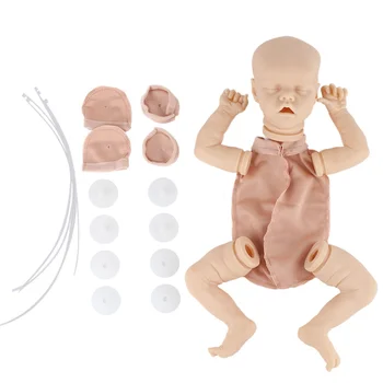 17 Palcov Realisticky Novorodenec Spí Dievča Reborn Baby Doll Twin Vinyl Nevyfarbené Auta Nedokončené Bábika Časti DIY Prázdne Bábika Auta