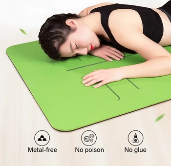 6 mm TPE Yoga Mat s Pozícia Riadku Non-Slip Anti-slza Jogy Koberec Koberec Pre Začiatočníkov Životného prostredia Fitness, Gymnastika a Pilates