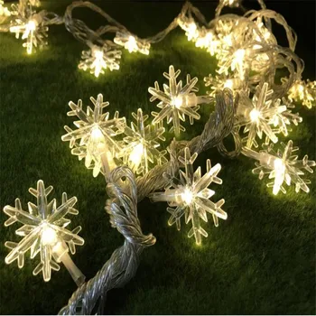 Pripojený 50LED Snowflake Fairy String Svetlo Narodeniny Osvetlenie Izba Dekor Romantické Svadobné Dekorácie Prípade, Nový Rok Darček