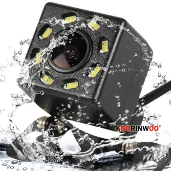 Koorinwoo 2.4 G Bezdrôtový Parkovanie Snímač 4 Sondy Auto Zadná Kamera 8 LED Svetlo Auto Sledovať Digitálne Obrazovky zadnej strane Jalousie