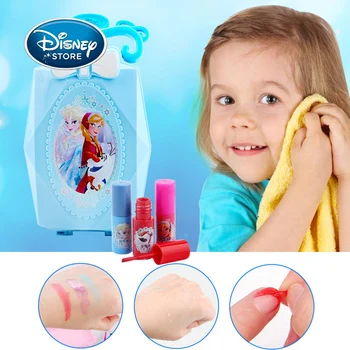 Dievčatá Disney Zamrznutý Sneh Princezná Elsa Anna Baby Girl Make-Up Hračka S Box Nechty Očné Tiene Červenať Hrať Make-Up A Módne Hračky