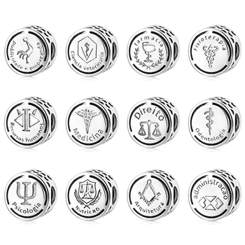 12 Pracovné Symbol Značky 925 Sterling Silver Korálky Kúzlo Príslušenstvo DIY Fit Pôvodné Ženy Kúzlo Náramok Šperky Robiť