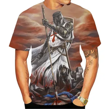 Rytieri Templar 3d Print T Shirt Rytieri Templar Módne Bežné T-Shirts Muži Ženy Hip Hop Harajuku Streetwear Tričko Tee Topy