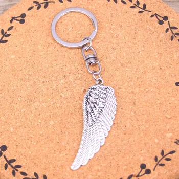 20Pcs Módne Zliatiny anjel krídla Prívesky keychain keyring Príslušenstvo Pre Auto kľúčenky Šperky
