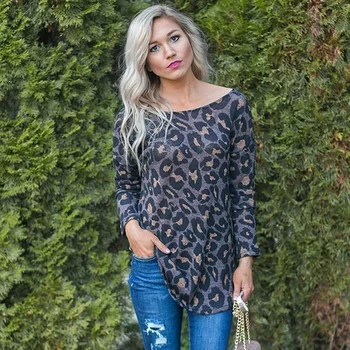 Leopard Tlač, T Košele pre Ženy 2020 Klesnúť Nové Oblečenie Nosiť obe predné a zadné Sexy Bežné tshirts Žena Voľné Topy Tee Žena