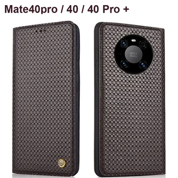 Prípad Pre Huawei Mate 40 telefón prípade kožený kryt Na Huawei Mate 40 Pro flip Originálne Kožené púzdra Pre Huawei Mate 40 Pro Plus