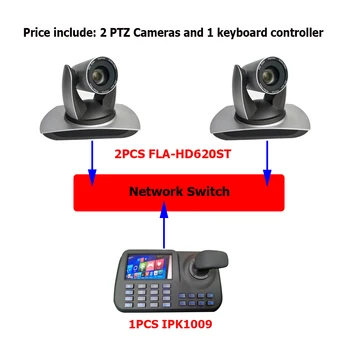 1080P60 Full HD 20x Zoom PTZ Kamery DVI SDI IP pre video konferenčný Systém a 5 palcový LCD Displej Onvif Radiča Klávesnice