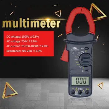Svorka Ammeter DT201 Svorka Multimeter uchovávaní Údajov Veľké Čeľuste 1000A Svorka Digitálne Prenosné Clamp Typ Multimeter