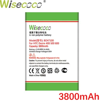WISECOCO 3800mAh BO47100 Batéria Pre HTC Desire 400 500 600 Dual SIM 609d 5088 5060 C525c C525E T528 T606W T608T batérie Telefónu