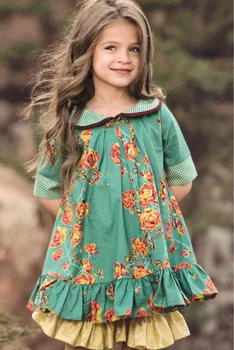 2019 Dievčatá Módne Kvetinové Šaty Britský Štýl INY Populárne detské Oblečenie Pre 3-12 ročných Dievčat Butik Značky Odevov