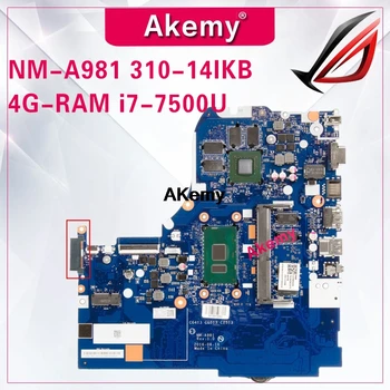 NM-A981 Notebook základnej dosky od spoločnosti Lenovo 310-14IKB pôvodnej doske 4G-RAM I7-7500U GT920MX