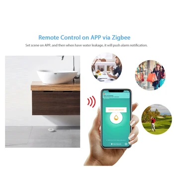 NOVÉ-Zigbee Smart Home Únik Vody Senzor Bezdrôtový Povodne Detektor Úniku Vody, Detekcia Upozornenie Hladina Vody Pretečeniu Alarm Tuya