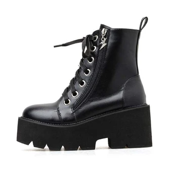 ženy, topánky šnurovacie zimné snehu topánky nepremokavé ženy topánky kovbojské topánky západnej členok boot Punk Topánky vojenské topánky YMA933