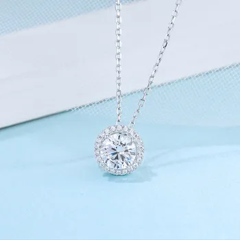 Ručné Diamantové Šperky nastaviť Skutočnú 925 Sterling Silver Bijou Strany Svadobné Náušnice, Náhrdelník Pre Ženy, Svadobné Šperky Moissanite