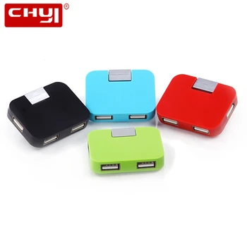CHYI Bezdrôtové 4 Porty Mini USB 2.0 Hub Prenosné Námestie Multi USB Skladacie Splitter Pre PC Počítač, Notebook Ploche Príslušenstvo