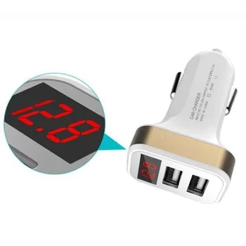 5V 2.1 Duálny USB Nabíjačka do Auta s LED Obrazovky Inteligentné Nabíjanie Adaptateur pre Leagoo KIICAA Mix S8 Pro T10 Auto Chargeur