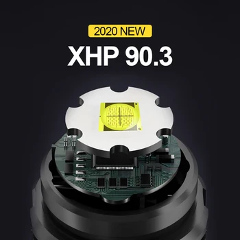 XHP90.3 výkonné led baterka 18650 26650 Dobíjacie USB flash light xhp50 taktická baterka pochodeň xhp90 xhp70 práce lampa