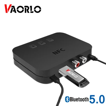 VAORLO Bluetooth 5.0 Bezdrôtový Prijímač Audio Prenos Stereo Hudby Podporu U Diskov NFX Spojiť S RCA, 3.5 AUX Jack Adaptér
