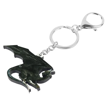 NEWEI Akryl Čiernej Dinosaura Dragon Keychains Krúžok na Tlač Krásne Zviera Šperky Pre Ženy, Dieťa Klasický Darček Auto Príslušenstvo