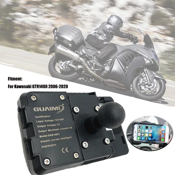 Motocykel USB Nabíjačka Mobilného Telefónu Držiak na Stojan GPS Navigácie Držiak Pre Kawasaki GTR1400 GTR 1400 2006-2020 2016 2017 2018