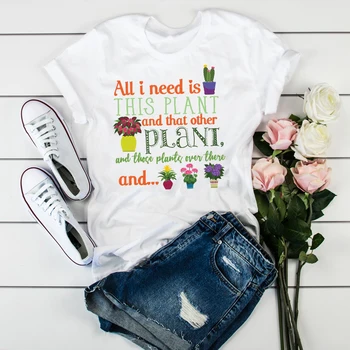 Ženy Oblečenie Rastlín Lady Oblečenie Roztomilý Kvetinová Dámska Dámske Topy, Šaty, Grafické Žena T-Shirt Tumblr Tričko T-shirts