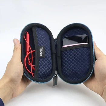IKSNAIL Pevného EVA Ochranné Taška Prípade Kryt Puzdro Pre Športové Bezdrôtové Bluetooth Slúchadlá S Vrecko Na Batérie & Káble Čierna