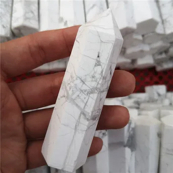 Prírodná Biela tyrkysové Crystal 4-10 CM Kremeň Kameň Bod Uzdravenie Šesťhranné Prútik Ošetrenie Kameňa, Dekoratívne kamene
