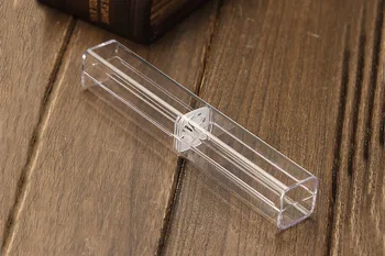 Lacné 10pcs/veľa Šesťhranné krištáľovo priehľadné plastové pero pero box darčeka kovové pero box priehľadný plastový peračník
