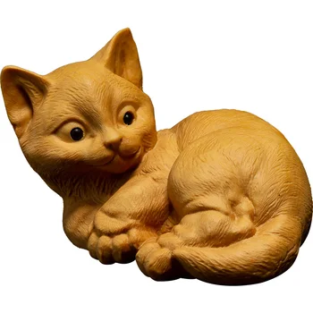 Krásne Šťastie, Mačka Dreva mačky sochy hračky rezbárstvo remesiel zvieratá ozdoby mačka Zvierat Darčekové Dekorácie