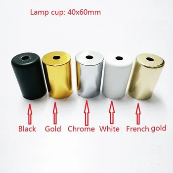 10pieces/veľa D40xH60mm black/white/gold/chrome E27 metal cup na stenu/stôl lampa lampholder lampa base použiť osvetlenie príslušenstvo