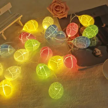 1pc 1,5 M 10pcs Veľkonočné Mix Farieb Prasknuté Vajcia LED Svetlo Reťazec pre Svadbu Doma Vianočný Stromček Veľkonočná Výzdoba LED Reťazec Svetlá
