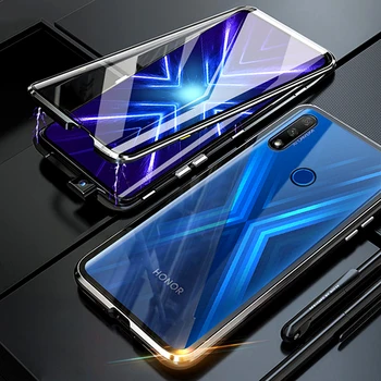 Na Počesť 9X Premium Prípade 360° Magnetické obojstranné Tvrdeného Skla Kovový Rám Prípade Huawei X9 Honor9X Globálne Fundas Couqes