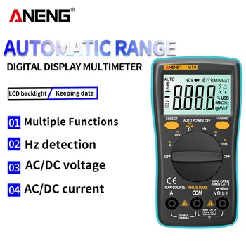 ANENG M10 Digitálny Multimeter Tranzistor Tester Analógový 6000 počíta Multimetro Profesional Kondenzátor Indukčnosti Meter rm101/zt102