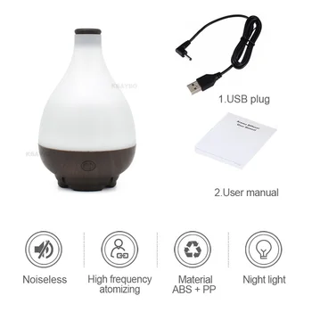 KBAYBO 95ml Mini zvlhčovač vzduchu esenciálny olej výustka s teplou LED nočné svetlo pre domáce spálňa aromaterapia v pohode, hmla maker