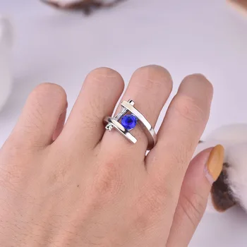 Kreatívne Modré Crystal Svadobný Prsteň Zásnubný Šperky pre Ženy