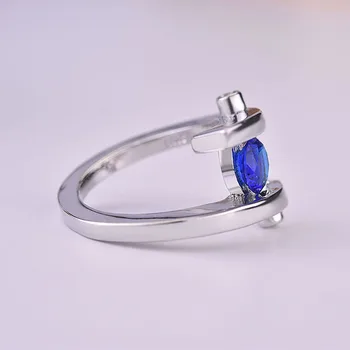 Kreatívne Modré Crystal Svadobný Prsteň Zásnubný Šperky pre Ženy