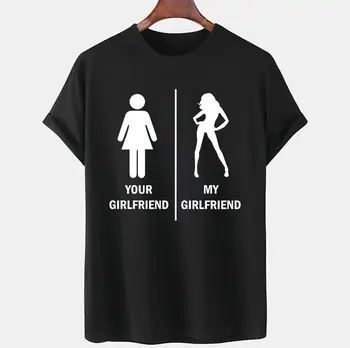 Vaša priateľka vs Moja priateľka Mens Humor, Vtipné Tričko Grafické Tričko T-Shirt Gotický Hip Hop Vrchol Mužského Harajuku Ulzzang Tričko
