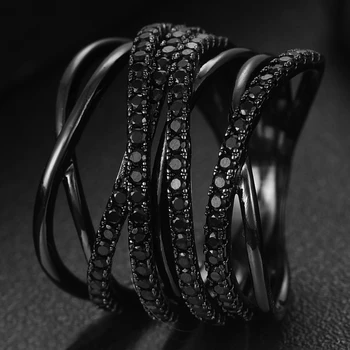 GODKI Luxusný Crossover, Modrá CZ Odvážne tvrdenie Prstene so Zirkónmi Kamene 2020 Ženy Zapojenie Strana Šperky Vysokej Kvality
