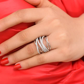 GODKI Luxusný Crossover, Modrá CZ Odvážne tvrdenie Prstene so Zirkónmi Kamene 2020 Ženy Zapojenie Strana Šperky Vysokej Kvality