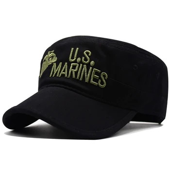 LIBERWOOD Spojené Štáty US Marines Corps Spp USMC Klobúk Kamufláž flat top hat Mužov bavlna klobúk USA Navy Vyšívané klobúky spp