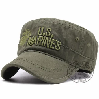 LIBERWOOD Spojené Štáty US Marines Corps Spp USMC Klobúk Kamufláž flat top hat Mužov bavlna klobúk USA Navy Vyšívané klobúky spp