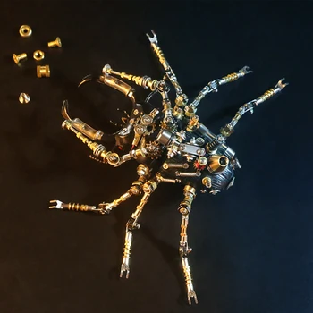 1set Kovové Hmyzu Puzzle Model Auta 3D DIY Mechanická Montáž Skladačka Remesiel Zostaviť Modely Stavebných Kit Darčeky - Stag Chrobák