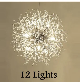 Moderné LED Krištáľový Luster Svetlo Prívesok Visí Lampa Púpava Krištáľový Luster Osvetlenie pre Živé Jedáleň Dekorácie