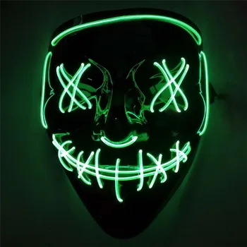 Halloween Neon Maska LED Svetlo, Až Strany Masky Na Očistenie Volebný Rok Skvelé Vtipné Festival Cosplay Masky, Kostýmy Žiariť V Tme